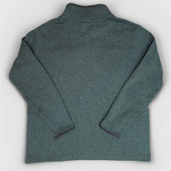 Eddie Bauer Women Fleece Pullover Sweatshirt Sz M Green 1/4 Snap Close 3 Pocket - Picture 2 of 7